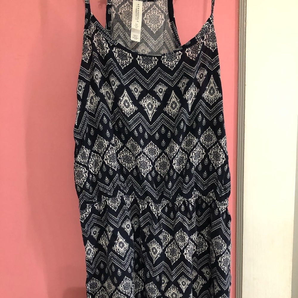 Navy and White Romper